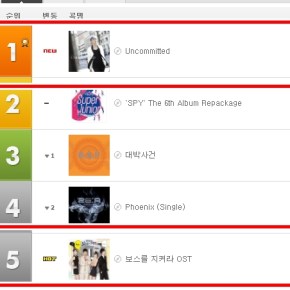 [INFO] 120908 Gaon Charts&nbsp;hebdomadaire