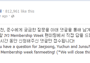 [INFO] 130626 JYJ Facebook&nbsp;Update