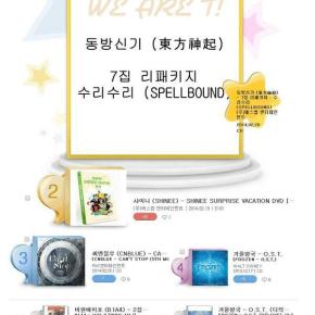 [INFO] 140224 Le repackage du 7ème album de TVXQ (SPELLBOUND) est NO.1 au classement en temps réel de&nbsp;Synnara
