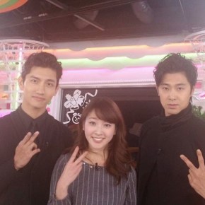 [PIC+TRAD] 141217 Tohoshinki sur le Twitter de Mezamashi&nbsp;TV