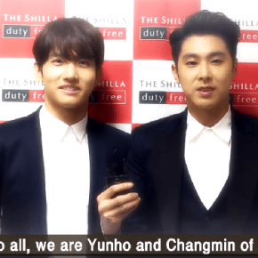 [VID] 150526 Message de TVXQ lors de l&rsquo;ouverture du Shilla Duty Free de Singapour en&nbsp;février